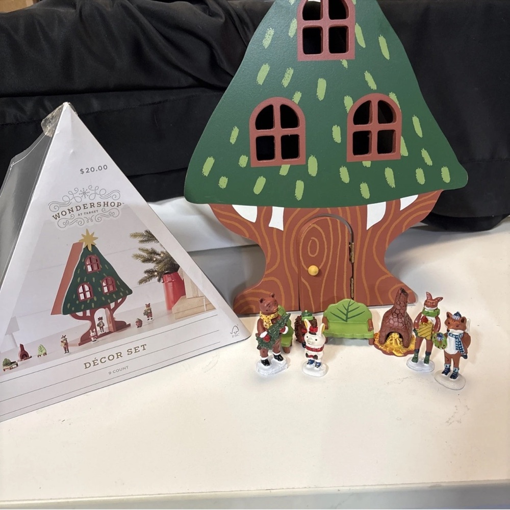 2024 Target Wondershop Wooden Toy Treehouse 9 Piece‎ Decor Set New